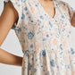 Cap Sleeved Short Dress in Florals