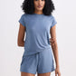 Essential Short Sleeve Tee Set in Blue