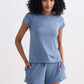 Essential Short Sleeve Tee Set in Blue