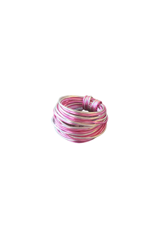 Marcia Drahtwickelring in Hot Pink mit Silber