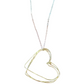 Gold Hearts Necklace on a Silver Chain