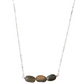 Sterling Silver 3 Oval Stone Labradorite Bar Necklace