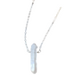 Single Raw Rainbow Quartz Crystal Pendant Necklace in Silver
