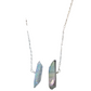 Three Raw Quartz Crystal Pendant Necklace with Mystic Gray and Rainbow Quartz in Silver
