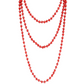 Bright Red Crystal Beaded Necklace