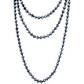 Deep Navy Blue Crystal Beaded Necklace
