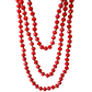 Cherry Red Crystal Beaded Necklace