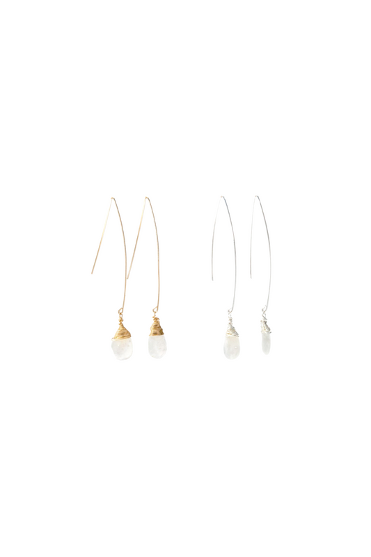 Jill Long Wire Ohrringe mit Mondstein