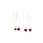 Jill Long Wire Drop Earrings in Ruby