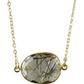 Mrs. Parker Necklace in Gold Rutilated Quartz