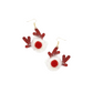 Red & White Reindeer Holiday Earring