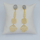 Three Leaf Earrings with Moonstone