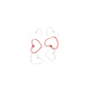 Three Heart Drop Earring - Silver Red Silver