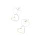 Two Heart Hammered Gold Polished Silver Earring