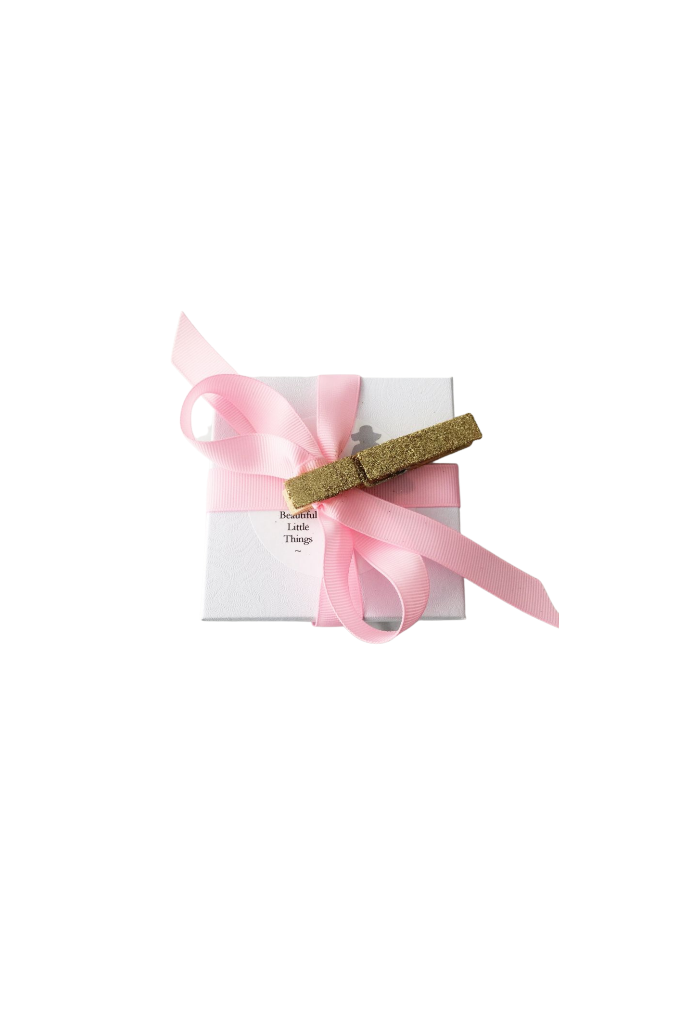 $1 Gift Wrap Boxes with Pink Ribbon and Glitter Clothespin (ADD HOW MANY BOXES YOU NEED FOR YOUR ORDER)