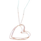 Rose Gold Hearts Necklace on a Silver Chain