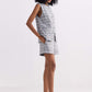 Cotton Tweed Vest Jacket in Grey