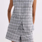 Cotton Tweed Vest Jacket in Grey