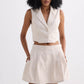 Cotton Tweed Skort in Cream