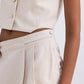 Cropped Cotton Tweed Vest Set in Cream