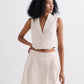 Cotton Tweed Skort in Cream