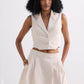 Cotton Tweed Skort in Cream