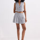 Cropped Cotton Tweed Vest Set in Grey