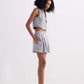 Cotton Tweed Skort in Grey