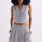 Cotton Tweed Skort in Grey