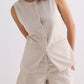 Cotton Tweed Vest Jacket in Cream