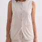Cotton Tweed Vest Jacket in Cream
