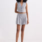Cropped Cotton Tweed Vest Set in Grey
