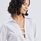 Crisp Details Button-down Shirt in White