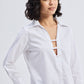 Crisp Details Button-down Shirt in White