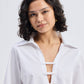 Crisp Details Button-down Shirt in White
