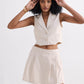 Cropped Cotton Tweed Vest in Cream