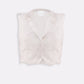 Cropped Cotton Tweed Vest in Cream
