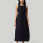 Cross-back Midi Dress in Black