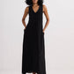 Crossed in Chic Sleeveless Maxi Dress in Black