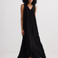 Crossed in Chic Sleeveless Maxi Dress in Black