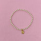 Stone Bead Heart Anklet