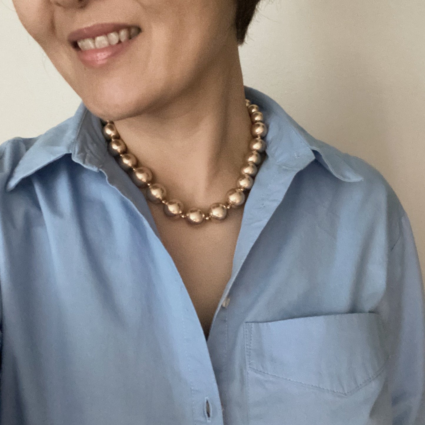 Precious Ball And Bead Necklace