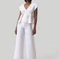 Deep V-neck Top in Off-white