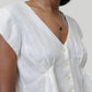 Deep V-neck Top in Off-white