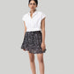 Drawstring Short Skirt in Black Floral