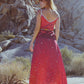 Andromeda Silk Slip Dress in Cosmic Crimson