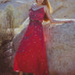 Andromeda Silk Slip Dress in Cosmic Crimson