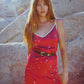 Andromeda Silk Slip Dress in Cosmic Crimson