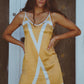 Vela Silk Dress in Gold Star