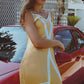 Vela Silk Dress in Gold Star